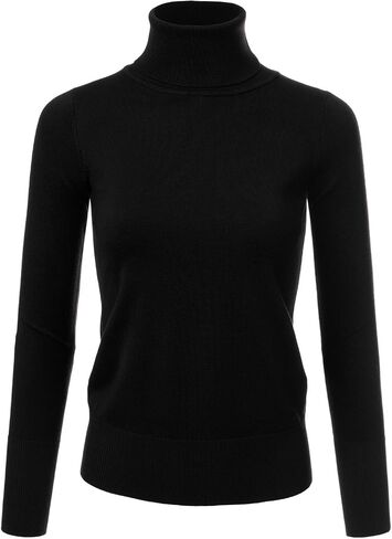 JJ Perfection Women's Stretch Knit Turtle Neck Long Sleeve Pullover Sweater in Kuwait