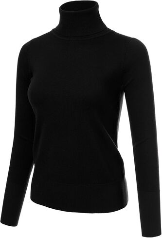 JJ Perfection Women's Stretch Knit Turtle Neck Long Sleeve Pullover Sweater in Kuwait