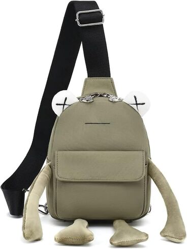 VIVUHTCC الضفدع حقيبة رافعة للنساء الرجال Crossbody حقائب كتف لطيف حقيبة صدر للرجال عادية حقيبة ظهر ذات حمالة السفر التنزه Daypack in Kuwait