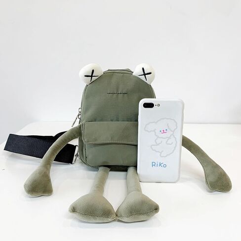 VIVUHTCC الضفدع حقيبة رافعة للنساء الرجال Crossbody حقائب كتف لطيف حقيبة صدر للرجال عادية حقيبة ظهر ذات حمالة السفر التنزه Daypack in Kuwait