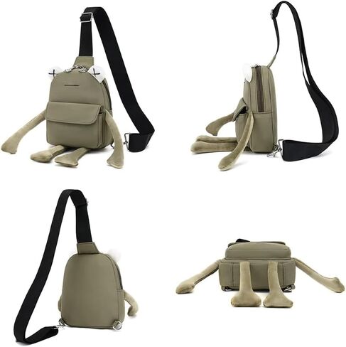 VIVUHTCC الضفدع حقيبة رافعة للنساء الرجال Crossbody حقائب كتف لطيف حقيبة صدر للرجال عادية حقيبة ظهر ذات حمالة السفر التنزه Daypack in Kuwait