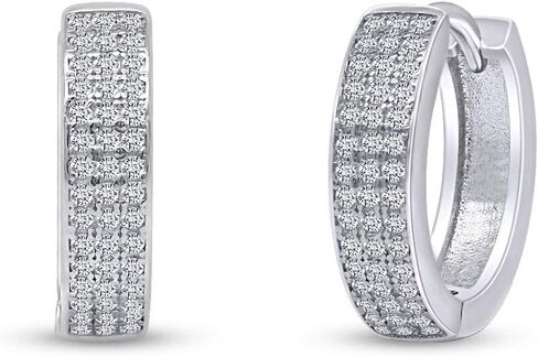 14k White Gold Plated 925 Sterling Silver Cartilage Hoop Huggies Hoop Earrings Jewelry Gift For Women Valentine's Day Christmas New Year Birthday in Kuwait