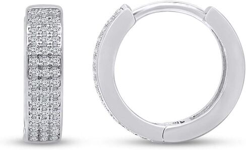 14k White Gold Plated 925 Sterling Silver Cartilage Hoop Huggies Hoop Earrings Jewelry Gift For Women Valentine's Day Christmas New Year Birthday in Kuwait