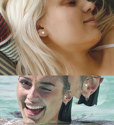 ام جاست اقراط من التيتانيوم للنساء G23 من التيتانيوم الخالص، اقراط حلقية للاذنين الحساسة، اقراط لؤلؤ على شكل قلب مرصعة بالزركونيا المكعب 20 غرام، اقراط خلفية مسطحة مضادة للحساسية in Kuwait