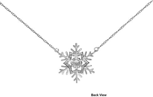 Keepsake Diamond Snowflake Necklace Winter Snow Holiday in 10K White Gold, 10K Yellow Gold and 925 Sterling Silver, 1/10ct (I-J Color, I3 Clarity), 17 inch in Kuwait