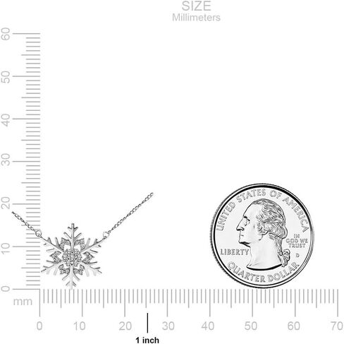 Keepsake Diamond Snowflake Necklace Winter Snow Holiday in 10K White Gold, 10K Yellow Gold and 925 Sterling Silver, 1/10ct (I-J Color, I3 Clarity), 17 inch in Kuwait