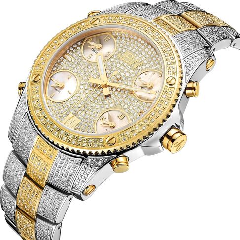 JBW Men's Luxury Jet Setter 2.34 ctw Diamond Wrist Watch with Stainless Steel Link Bracelet in Saudi Arabia