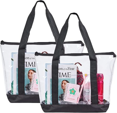 Large Clear Tote Bag, Fashion PVC Shoulder Handbag for Women, Clear Stadium Bag for Security Travel,Shopping,Sports and Work in Kuwait