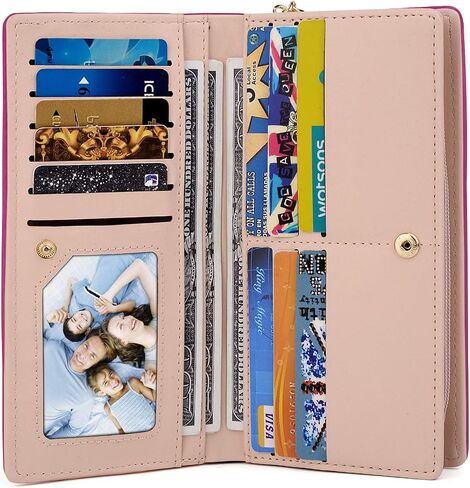 UTO Wallet for Girls Leather Vegan Small Wallet Cat Pendant Card Phone Holder Zipper Coin Women Purse 543 in Kuwait