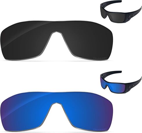 Tintart Performance Replacement Lenses Compatible with Oakley Batwolf OO9101 Polarized Etched - Value Pack in Kuwait