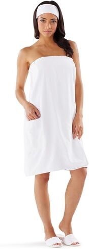 Boca Terry Women's Spa Wrap - Microfiber - White - XXL in Kuwait