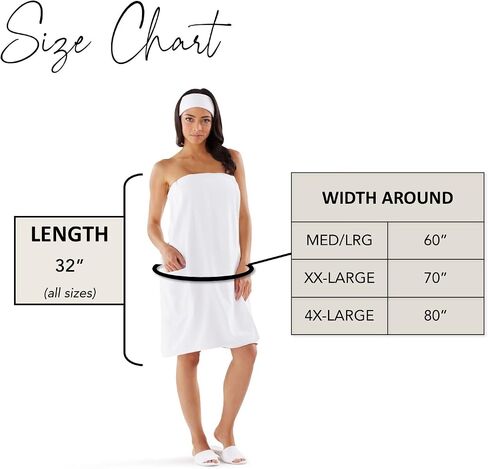 Boca Terry Women's Spa Wrap - Microfiber - White - XXL in Kuwait
