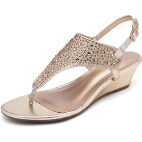 DREAM PAIRS Women's Aditi Low Wedge Dress Sandals