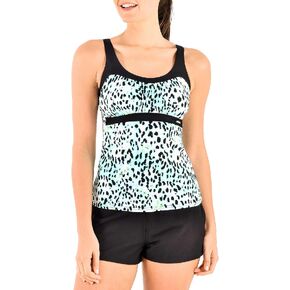 ZeroXposur Womens Tankini Bathing Suits Set with Solid Board Short – Modest Swimsuits for Women