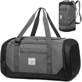Laripwit Gym Bags for Men, 40L Medium Sports Travel Duffel Bag with Shoe Compartment & Wet Pocket Lightweight Gym Duffle Bag Backpack Multipurpose Weekender Overnight Backpack for Women, Brown