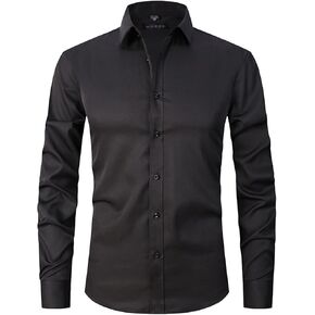 ATOFY Men's Dress Shirt Long Sleeve Slim Fit Business Casual Button Down Solid Shirts