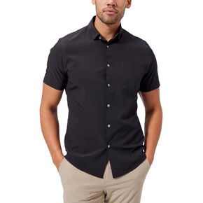 Mizzen+Main Leeward Wrinkle-Resistant Short-Sleeve Button-Up Performance Men's Dress Shirt with 4-Way Stretch, Trim Fit