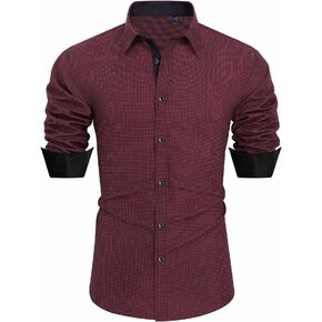 J.VER Men's Printed Dress Shirts Casual Long Sleeve Stylish Button Down Shirt
