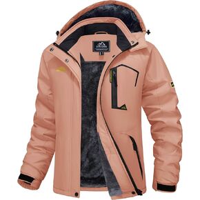 MAGCOMSEN Women's Ski Jacket Waterproof Insulated Snow Jacket Warm Windproof Winter Coats with Hood Fleece Lined Jacket