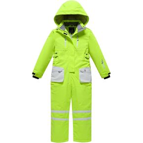 HOTIAN Boys/Girls One Piece Ski Suits Overalls Jumpsuit Windproof Waterproof Snowboarding Snow Suit for Kids Winter Outdoor