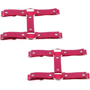 TISDA 2pcs Punk Leather Garter Elastic Stud Leg Garter Belt