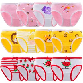 Anktry Baby 12 Pack Panties Soft Comfort Knickers Cotton Underwear Little Girls Assorted Briefs 2-12 Yrs