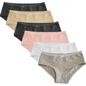 Popular Girls Underwear Hipster Panty - Soft Cotton Panties Underwear for Girls & Teen Size 7-14 - Multipack
