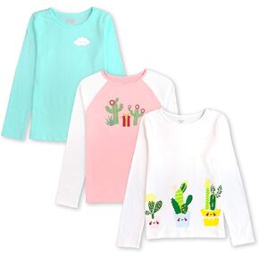 GLASH Kids Girls Long Sleeve Shirts 3-Pack 2-16 Years in Kuwait