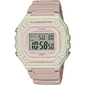 كاسيو ساعة رياضية رقمية كرونوغراف ومنبه من لوميناتور (موديل W218HC-4A2V) (بينك فاتح)، بينك فاتح، كرونوغراف، رقمية, زهري فاتح, كرونوغراف، رقمي