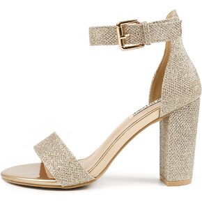 JOY IN LOVE Womens 3.5" Block Heel Ankle Strap Sandals | Chunky Block Heels, Open Toe Sandals, Party, Wedding Dress Shoes in Saudi Arabia