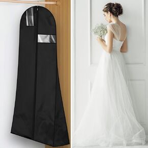 MuChoney Garment Bag Wedding Dress Cover Protective Cover for Bridal Gowns Evening Dresses Suits Coats Breathable Anti-Dust Wedding Dress Garment Bag (72'' x 27.6'', White)