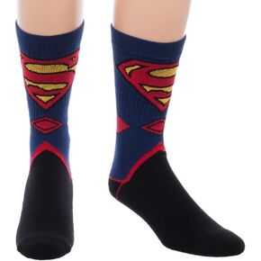 Bioworld Superman Suit Up Crew Socks, Black in Saudi Arabia