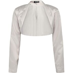BOLEROSE Formal Long Sleeve Satin Bolero Shrug in Kuwait