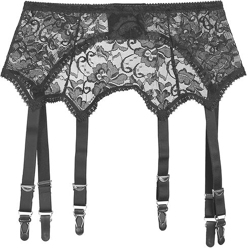 Michellecmm Women's Mesh Garter Belt High Waist Suspender Belt with Six Metal Clips for Women‘s Stockings/Lingerie in Kuwait