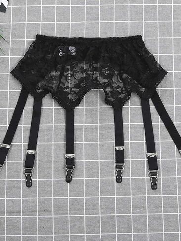 Michellecmm Women's Mesh Garter Belt High Waist Suspender Belt with Six Metal Clips for Women‘s Stockings/Lingerie in Kuwait