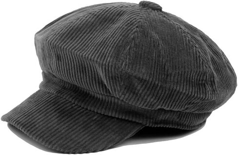 LOCOMO Men Women Cotton Corduroy Plain Color Newsboy Cap Gatsby HatFFH373BRN in Kuwait