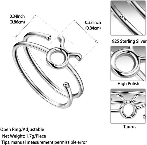 925 Sterling Silver Fine Jewelry Adjustable Zodiac Sign Ring for Women Girls 12 Constellation Astrology Scorpio Ring Celestial Zodiac Jewelry Birthday Christmas Gifts for Her Mom Daughter Wife Friend Sisters Gifts in Kuwait