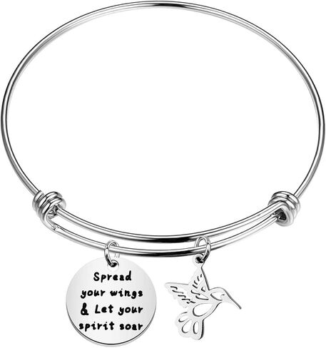 HOLLP Humming Bird Charm Bracelet Humming Bird Lover Gift Spread Your Wings & Let Your Spirit Soar Bracelet in Kuwait