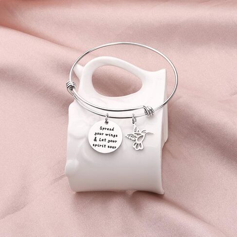 HOLLP Humming Bird Charm Bracelet Humming Bird Lover Gift Spread Your Wings & Let Your Spirit Soar Bracelet in Kuwait