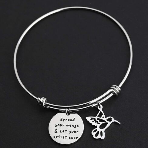HOLLP Humming Bird Charm Bracelet Humming Bird Lover Gift Spread Your Wings & Let Your Spirit Soar Bracelet in Kuwait