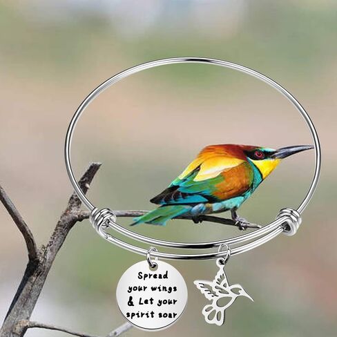 HOLLP Humming Bird Charm Bracelet Humming Bird Lover Gift Spread Your Wings & Let Your Spirit Soar Bracelet in Kuwait