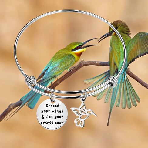HOLLP Humming Bird Charm Bracelet Humming Bird Lover Gift Spread Your Wings & Let Your Spirit Soar Bracelet in Kuwait