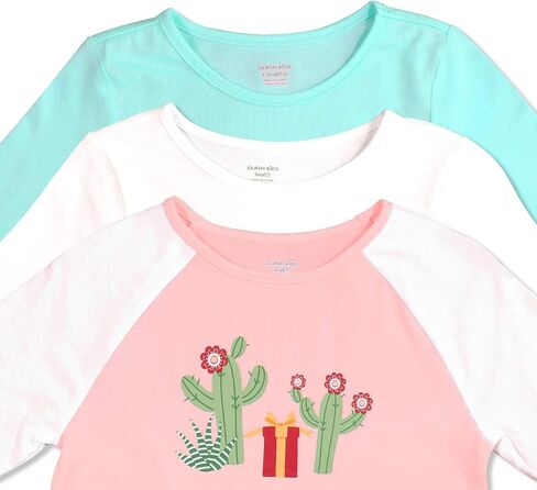 GLASH Kids Girls Long Sleeve Shirts 3-Pack 2-16 Years in Kuwait