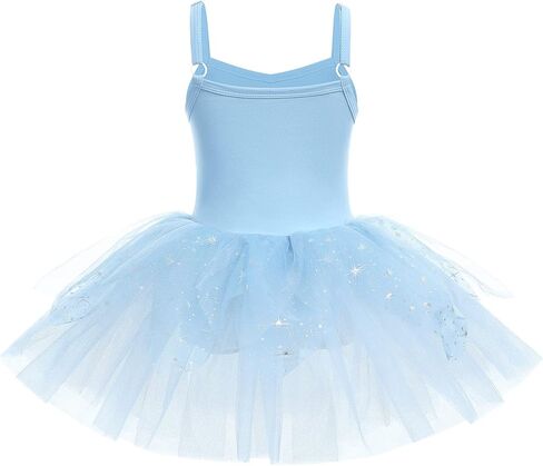 IBAKOM Ballet Leotard Dress for Girls Ballerina Outfits Shiny Sequins Dance Tutu Dress Gymnastic Leotards Dress in Kuwait