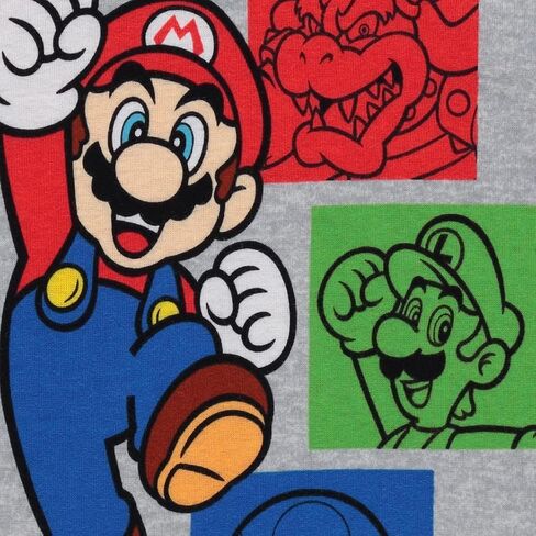 Nintendo Boys Mario Pajamas Set - 4 Piece Short Sleeve Super Mario Pajamas - Short Sleeves, Shorts and Pants Pajamas Set in Saudi Arabia