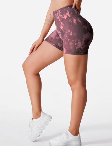 YEOREO Scrunch Workout Shorts Butt Lifting Jada Shorts Tie Dye Seamless Gym Biker Screen Print 3.6" Training Shorts in Saudi Arabia