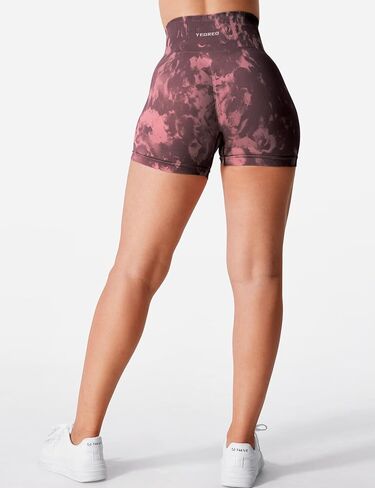 YEOREO Scrunch Workout Shorts Butt Lifting Jada Shorts Tie Dye Seamless Gym Biker Screen Print 3.6" Training Shorts in Saudi Arabia