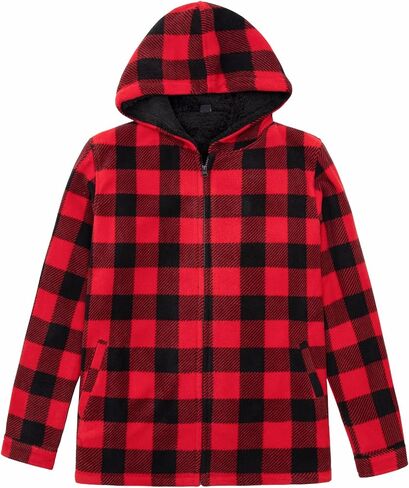 جاكيت بغطاء للرأس مبطن بالصوف للرجال من ThCreasa، جاكيت منقوش بأكمام طويلة مع جيوب لليد in Kuwait