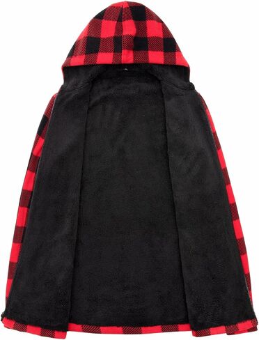 جاكيت بغطاء للرأس مبطن بالصوف للرجال من ThCreasa، جاكيت منقوش بأكمام طويلة مع جيوب لليد in Kuwait