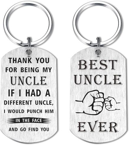 Laluminter Best Uncle Ever - هدايا العم للرجال - سلسلة مفاتيح العم - ​​سلسلة مفاتيح عيد ميلاد سعيد للعم من ابنة أخيه in Kuwait